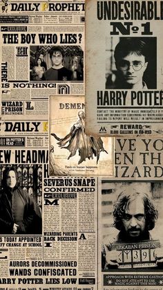 an old newspaper with harry potter on it