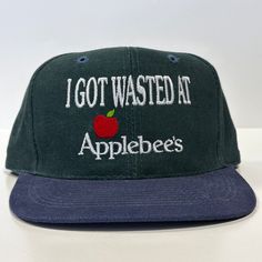 I GOT WASTED AT Applebees my Vintage Mid Green Crown Funny Strapback C – Old School Hats School Hats, Green Crown, Funny Hats, Hat Custom, What’s Going On, True Vintage, Fitness Inspo, Things To Buy, Aesthetic Clothes