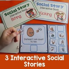 three interactive social stories for children to use in their homeschool books and games