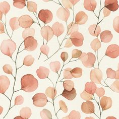 Elegant and inviting, this watercolor botanical adds warmth and charm to your interiors. The delicate branches are laden with rounded leaves painted a soft blend of pink. Elaina is an unpasted, vinyl wallpaper. Rasch Elaina Blush Watercolor Boughs Wallpaper in Pink | RH691719 Pink Floral Wallpaper, Cherry Blossom Wallpaper, Brewster Wallcovering, Blush Wallpaper, Feuille Eucalyptus, Aqua Wallpaper, Wallpaper For Sale, Tropical Wallpaper, Contemporary Wallpaper