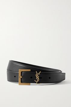 SAINT LAURENT's 'YSL' monogram was created in 1961 by the Ukrainian-French commercial poster artist Cassandre - little did he know, it would become one of the most iconic logos in fashion history. Made in Italy from supple leather, this belt is decorated with gold hardware that makes it so easy to match with any outfit or jewelry. Ysl Belt, Poster Artist, Luxury Belts, Gold Belts, Branded Belts, Designer Belt, Designer Belts, Belt Design, Saint Laurent Paris