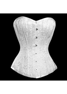 WTOB- 5004 White Brocade 100 Spiral Steel Boned Waist Training Overbust Corset Pvc Corset, Burlesque Outfit, Corset Fashion Outfits, Wedding Corset, High Waisted Tights, Brocade Pattern, Bridal Corset, Corset Outfit, Lingerie Plus