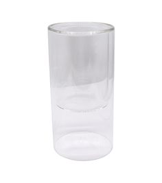 a clear glass on a white background