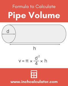 formula to calculate pipe volume with the text formula to calculate in red and