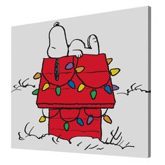 a charlie brown christmas clipart with peanuts on the top and lights hanging from it