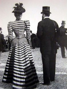 The Amazing Striped Dress 1890s Dress, Striped Dresses, Edwardian Fashion, Historical Costume