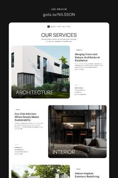 the website design for an architecture firm