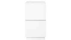 a white refrigerator freezer sitting on top of a white floor next to a wall