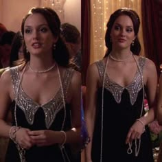 Blair Waldorf New Years Eve, Blair Waldorf Vera Wang Dress, Blair Waldorf Dress Short, Blair Party Outfits, Blair Waldorf Best Outfits, Blair Waldorf Birthday Outfit, Blair Waldorf Necklace, Business Party Aesthetic, Blair Waldorf Party Outfit