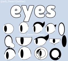 an image of the words eyes on a blue background with black and white letters that spell out