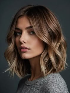 Hair Color Ideas for Brunettes for 2024 Long Bob With Balayage Brunettes, Minimal Face Framing Highlights, Caramel Hair Bob, Brunette With Blonde Babylights, Sunkissed Hair Brunette Short, Hair 2024 Fall, Brown Blonde Balayage Short Hair, Ombre Shoulder Length Hair