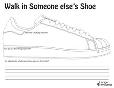 Empathy Worksheets For Adults, A Walk In My Shoes Activity, Walk In My Shoes Activity, Walk In Someone Elses Shoes Activity, Empathy Worksheets For Kids, Someone Elses Shoes, Self Compassion Art Activity