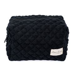 This is a stylish and spacious cosmetic bag that features beautiful black quilted terry on the exterior. The bag has a matching black gingham interior that adds a touch of elegance. Perfect for storing all of your makeup and beauty essentials, this bag is a must-have for anyone who values organization and fashion. Size: 10" x 6" x 6" White Wishlist, Gingham Interior, Makeup Bag Black, Cute Makeup Bag, Space Makeup, Black Makeup Bag, Xmas Wishlist, Cute Makeup Bags, Black Pouch