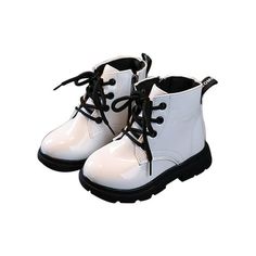 Description: Gender: Girls Style: PU Leather Boots, Casual Shoes, Ankle Booties, Moto Boots Pattern Type: Solid Color, Lace Up Color: Black, White, Wine Red, Blue, Peach Red Size: 4, 4.5, 5.5, 6.5, 7, 7.5, 8.5, 9.5, 10.5, 11 Upper Material: PU Outsole Material: Rubber Heel Type: Flat Fastening: Zipper Toe Type: Round Toe Tube Height: Low Top Sole Craft: Viscose Shoes Season: Autumn, Fall, Winter Occasions: Casual, Daily, School, Wedding, Birthday, Photo Shoot, Party Features: 1. Made of pu, comf Insulated Rubber Boots, Boys Ankle Boots, Girls Combat Boots, Combat Shoes, Boots Pattern, Kids Ankle Boots, School Wedding, Fluffy Boots