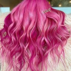 Pink Highlights In Pink Hair, Pink Hair With Pink Highlights, Pink And Light Pink Hair, Multi Pink Hair, Hot Pink Roots Blonde Hair, Hot Pink Streaks In Blonde Hair, Multi Color Pink Hair, Bubblegum Pink Peekaboo Hair, Bubblegum Pink Highlights