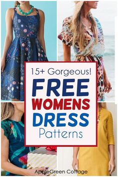 free women's dress patterns with text overlay