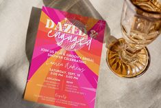 Get ready to GROOVE with the cutest Last Disco Bridal Shower invitation template, designed for a pink and orange disco wedding shower or Dazed and Engaged bridal shower! This editable and funky disco invite template is your first step to transforming your disco theme bridal shower into a totally groovy 70s disco party, ideal for the retro bride-to-be!  Whether you choose to share this disco ball themed bridal shower invite digitally or print and mail for that classic touch, this disco invite tem Disco Bridal Shower Invitations, Disco Bridal Shower Theme, Disco Bridal Shower Ideas, Disco Hens, Disco Invite, Disco Prom, Retro Bridal Showers, 70s Disco Party, Last Disco