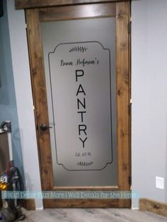 a pantry door with the words harry potter's pantry written on it