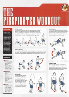 a poster explaining how to do the firefighter workout