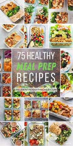 a collage of healthy meal prep recipes