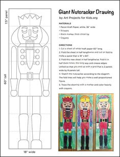 an image of a nutcracker drawing with instructions on how to draw the nutcracker