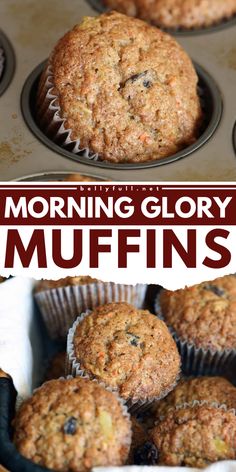 Looking for a quick breakfast on the go? These Morning Glory Muffins are perfect! Combining carrot cake and apple cake flavors with apples, carrots, and pineapple, it's one of the best easy back to school recipes! Morning Snacks, Morning Glory Muffins Recipe, Glory Muffins, Muffins Healthy, Morning Glory Muffins, Carrot Muffins, Morning Snack, Easy Morning