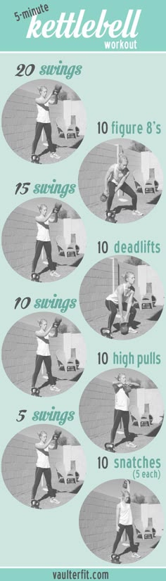 a poster showing how to do kettlebell workouts for the first time in 10 minutes