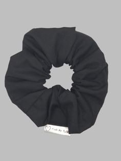 Hair scrunchie approx 5 inches wide with 8 inches of elastic.  Material: 100% Cotton Black Scrunchie, Cotton Poplin, Hair Ties, Scrunchies, Hair Accessories, Australia, Elastic, Purses And Bags, Music Clothes