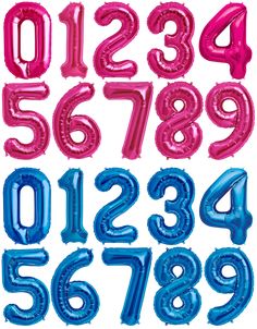 balloons in the shape of numbers and numerals are arranged to form an alphabet