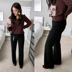 Lawyer Attire, Black Dress Pants Outfits, Social Worker Outfits, Maroon Heels, Rainy Day Outfit For Work, Pants Outfit Work, Dress Pants Outfits, Casual Work Attire, Pants For Work