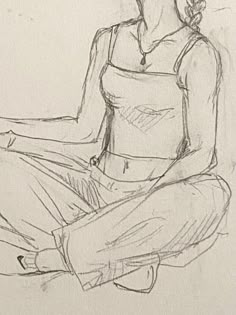 a drawing of a woman sitting on the ground