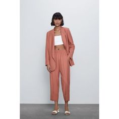 Nwt Zara Pants Women's L Cuffed Viscose Blend Brand New With Tag Measurements Done With Item Laying Flat +-0.5" Tag Size L Inseam 24.5" Waist 31" Summer Workwear Pantsuit With Trousers, Casual Summer Pantsuit, Zara High Waist Summer Pantsuit, Zara Summer Office Pants, Summer Workwear Pantsuit, Summer Solid Color Pantsuit With Pockets, Summer Pantsuit With Pockets, Summer Solid Color Straight Pantsuit, Casual High-waisted Spring Pantsuit