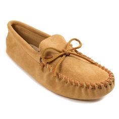 Step into a soft, almost barefoot feel in these timeless moccasins. Made by hand from soft and supple suede, these men’s moccasins melt onto your feet. Distinctive softsole bottoms help you walk softly, while the rawhide lace keeps these mocs in place. Stand out in our distinctive footwear. Size: 8. Gender: male. Age Group: adult. Pattern: Solid. Material: leather. Moccasin Slippers, Moccasins Mens, Quilted Sham, Moccasins Slippers, Round Toe Heels, Suede Shoes, Soft Suede, Leather And Lace, Traditional Design