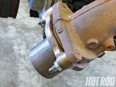 the brake assembly on a motorcycle is shown