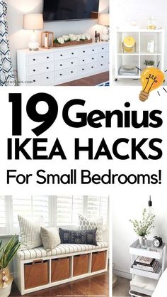 the top ten genius ikea hacks for small bedroom storage and organization ideas that are easy to do