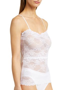 Lovely stretch lace brings romance to this square-neck cami designed with slinky adjustable straps. Square neck Adjustable straps 85% nylon, 15% Lycra® elastane Hand wash, line dry Imported Sleep Clothes, Lace Camisole, Stretch Lace, Cheerleading, Square Neck, Adjustable Straps, Romance, Hand Wash, Nordstrom