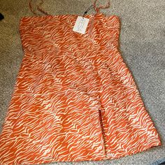 Nwt Resa Melly Mini Dress . This Dress Has A Back Zipper , Adjustable Straps And Some Elastic On The Back . Beautiful Orange Zebra Print Dress In Prestige Conditions. See All Photos For References. Orange Mini Dress With Spaghetti Straps For Vacation, Orange Spaghetti Strap Mini Dress For Vacation, Summer Mini Dress With Spaghetti Straps In Orange, Orange Spaghetti Strap Lined Dress, Orange Lined Dress For Vacation, Chic Orange Lined Midi Dress, Chic Orange Sundress For Day Out, Orange Lined Mini Dress, Orange Mini Length Summer Dress