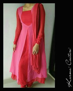 Karma Couture Wear Shawl, Designer Kurti Patterns, Simple Kurti Designs, Long Dress Design