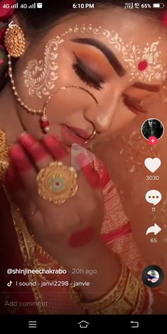 Bengali Bride Face Art, Bridal Kolka Design, Kumkum Design, Kalka Design, Kolka Design, Alta Design, Bollywood Makeup, Indian Bride Makeup, Friendship Photography