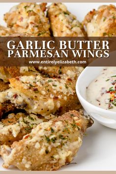 garlic butter parmesan wings with ranch dip