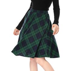 This skirt is timeless thanks to the check print and easy a-line silhouette.It is made to sit high on the waist with an elasticated waistband for a flattering silhouette.Team yours with a chunky knit jumper and Chelsea boots for versatile work-to-weekend style.Add checks to your transitional wardrobe with the skirt. Size: x-small. Color: green. Gender: female. Age Group: adult. Pattern: Plaid. Material: Polyester. Green Plaid Skirt, Attractive Clothing, Chunky Knit Jumper, Tartan Skirt, Sleeveless Pullover, Vintage Rock, Weekend Style, Line Skirt, Styles Inspiration