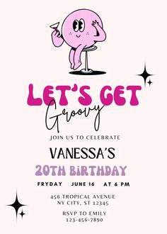 a birthday party flyer with an image of a cartoon character