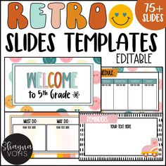 the retro slides templates bundle for teachers to use