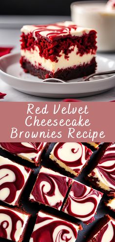 Red Velvet Chocolate Brownies, Red Velvet Cheesecake Brownies Easy, Red Velvet Baking Ideas, Red Velvet Mini Dessert Cups, Redvelvet Cheesecake Brownies Recipe, Homemade Red Velvet Brownies, Red Velvet Fudge Brownies, Baking Desserts Aesthetic, Red Velvet Ideas Desserts