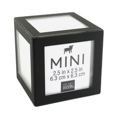 a black and white photo frame with the words mini on it