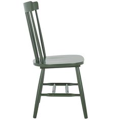 a green wooden chair on a white background