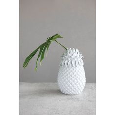 Creative Co-op Creative Co-op Round Stoneware Pineapple Vase - Little Miss Muffin Children & Home Eclectic Vases, Pineapple Vase, Hello Honey, Vase Display, Vase White, Dining Table Centerpiece, Stoneware Vase, Creative Co Op, Floral Vase