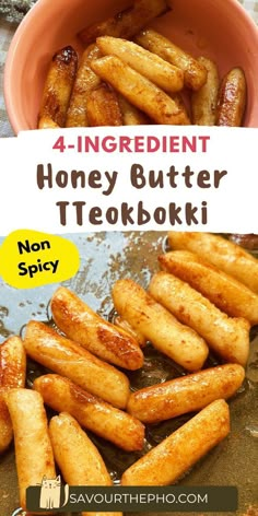 4-ingredient Honey Butter Tteokbokki (Korean rice cakes) Honey Butter Sauce, Easy Honey Butter, Food Is Good, Honey Sauce, Food Recepie, Honey Butter, Asian Cooking