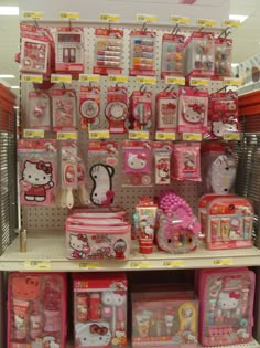 hello kitty toys are on display in the store