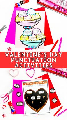 valentine's day puncturation activities for kids to do on the table